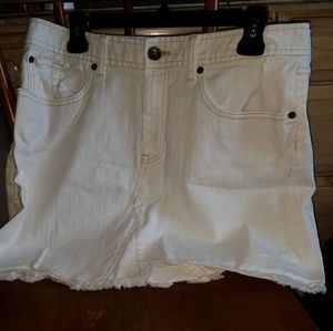 White jean skirt